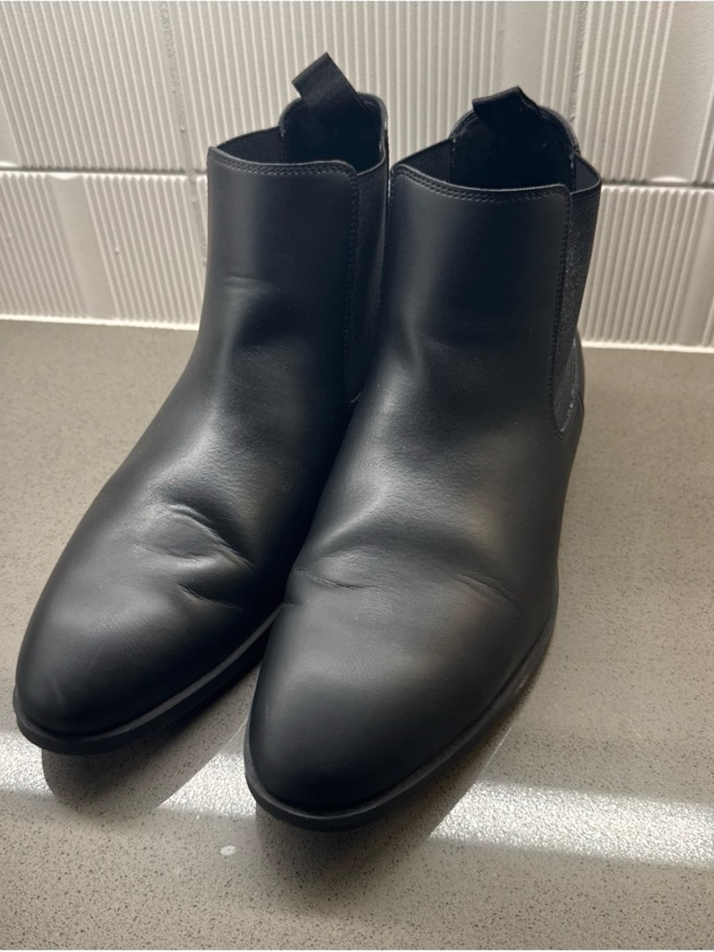 Zara Black Leather Chukka Boots